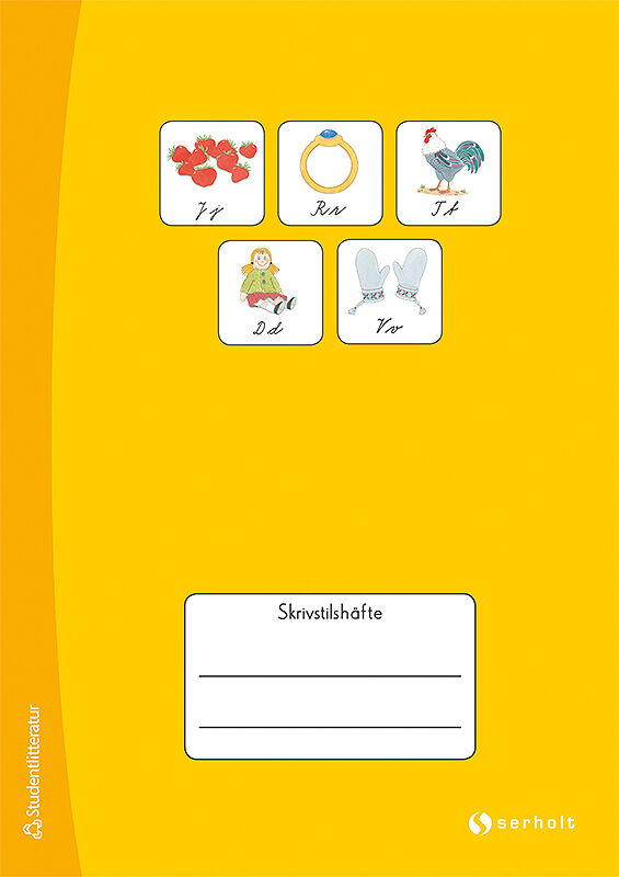 Omslag: Skrivstilshäfte Gul, 5-pack