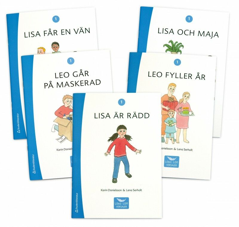 Omslag: Läsa Lätt Versaler 1, fem olika böcker