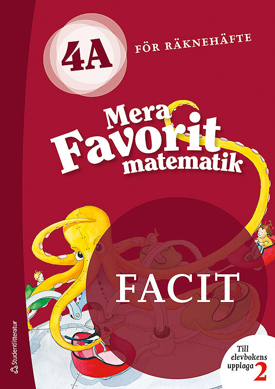 Omslag: Mera Favorit matematik 4A för räknehäfte Facit till upplaga 2, 5-pack