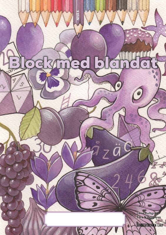 Omslag: Block med blandat 6 - lila, 5-pack