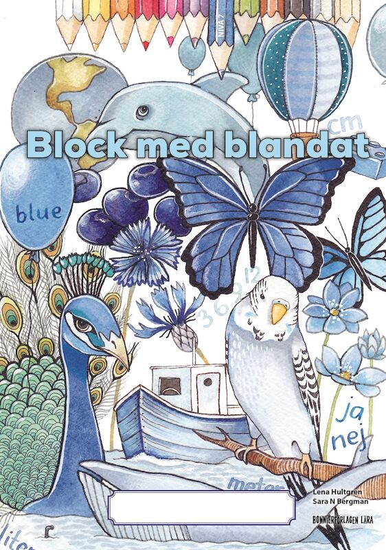 Omslag: Block med blandat 7 - blå, 5-pack