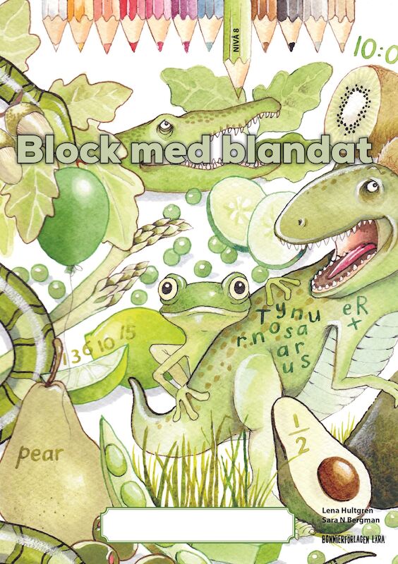 Omslag: Block med blandat 8 - grön, 5-pack