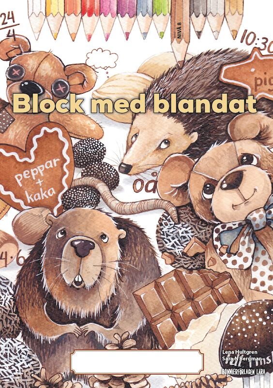 Omslag: Block med blandat 9 - brun, 5-pack
