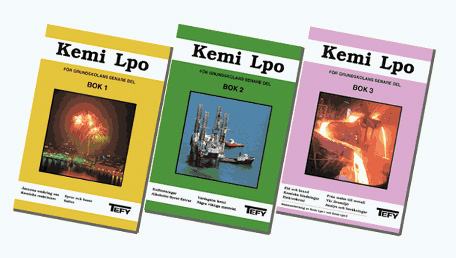 Tre stycken Tefy läroböcker i kemi