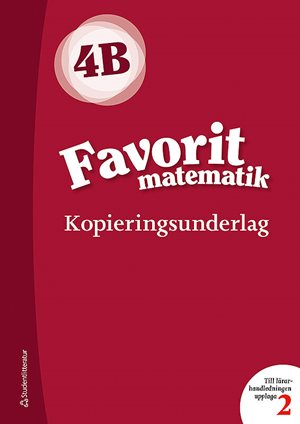 ISBN 9789144132068 Favorit matematik 4B Kopieringsunderlag