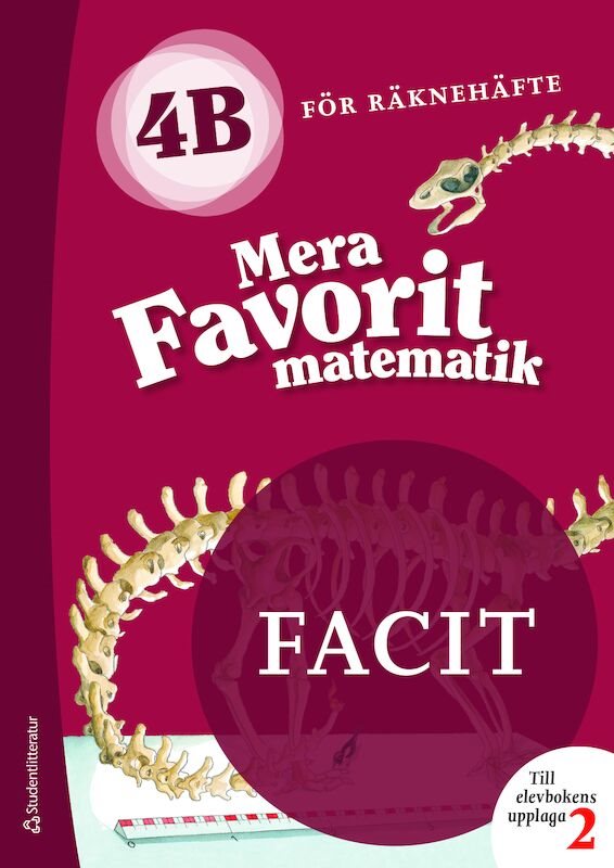 ISBN 9789144136325 Mera Favorit ma 4B för räknehäfte Facit till uppl. 2, 5-pack