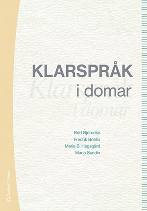 ISBN 9789144143095 Klarspråk i domar
