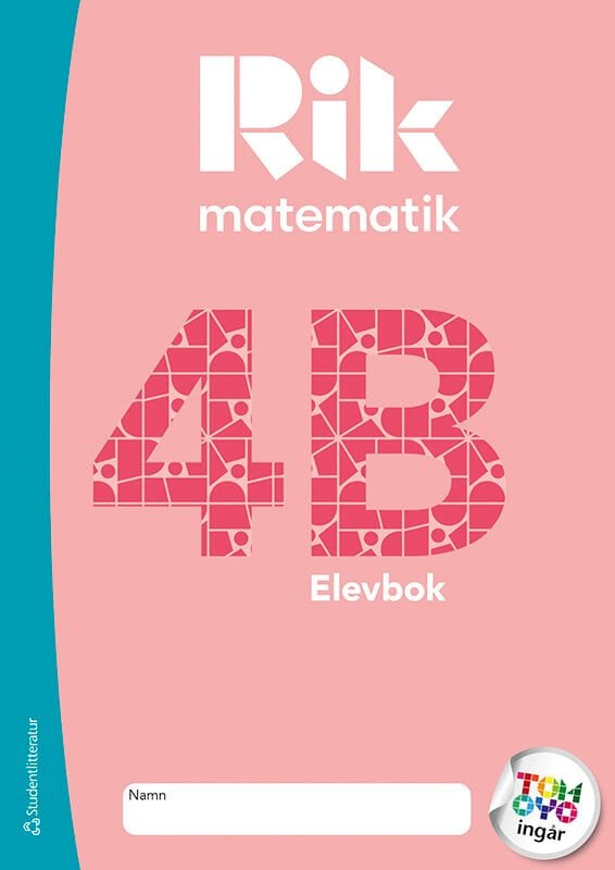 ISBN 9789144182759 Rik matematik 4B Elevpaket - Tryckt bok + Digital elevlicens 12 mån