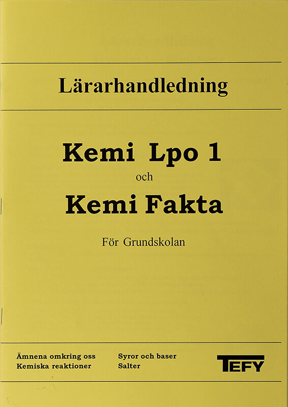ISBN 9789185634224 Kemi Lpo 1 Lärarhandledning
