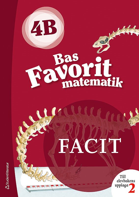 ISBN 9789144128290 Bas Favorit matematik 4B Facit till uppl. 2, 5-pack