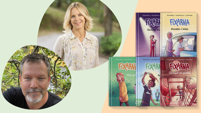 Författarna till Fixarna tillsammans med böckerna