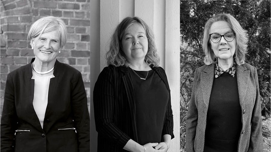 Kollage på författarna Barbro Bruce, Ulrika Ivarsson och Anna-Karin Svensson