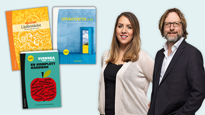 Henric Arfwidsson och Liza Greczanic, läromedelsutvecklare i svenska