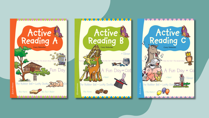 Omslag till Active Reading, en bok som tränar engelsk läsförståelse och ordförråd genom 30 kapitel med berättelser och ljudstöd.