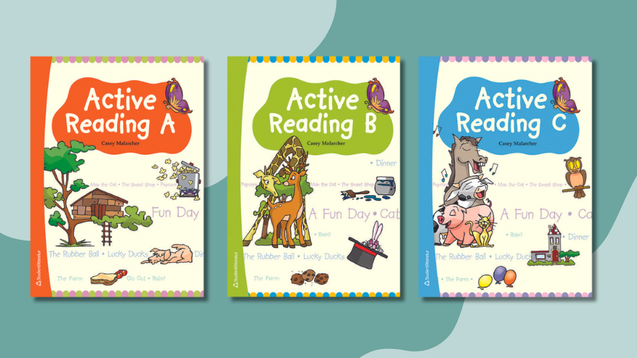 Omslag till Active Reading, en bok som tränar engelsk läsförståelse och ordförråd genom 30 kapitel med berättelser och ljudstöd.