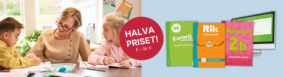 Halva priset på lärarpaket i matematik F–åk 6