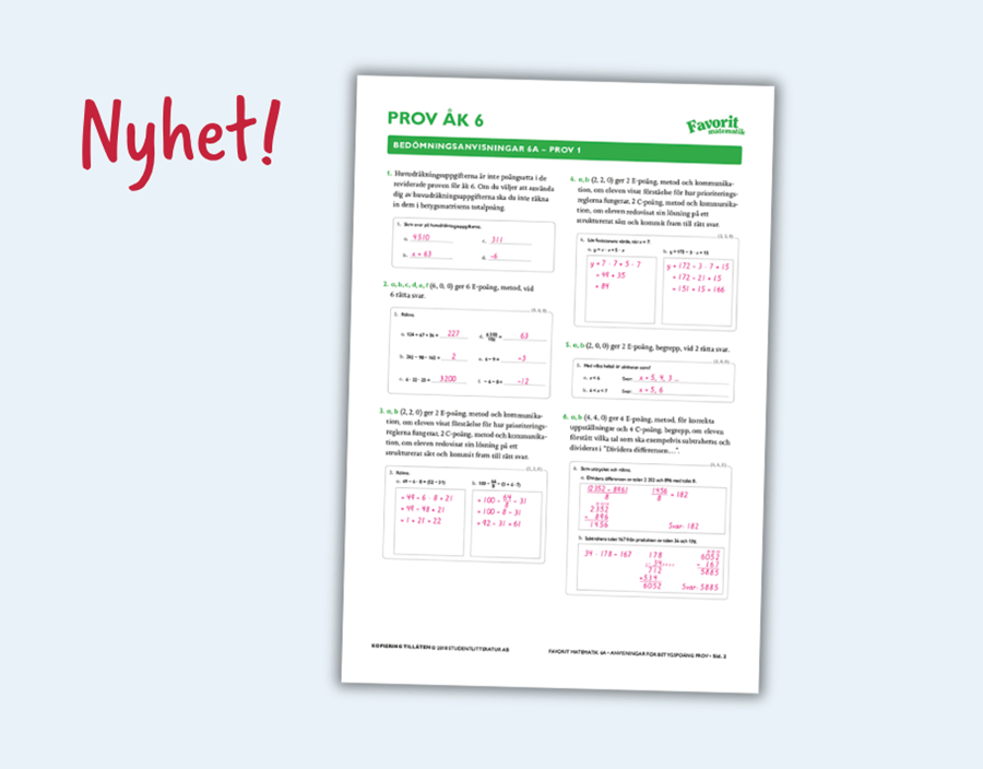 Favorit matematik 4-6 bedömningsstöd