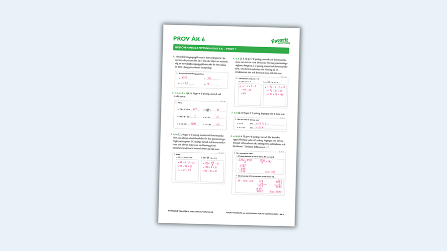 Favorit matematik 4-6 bedömningsstöd