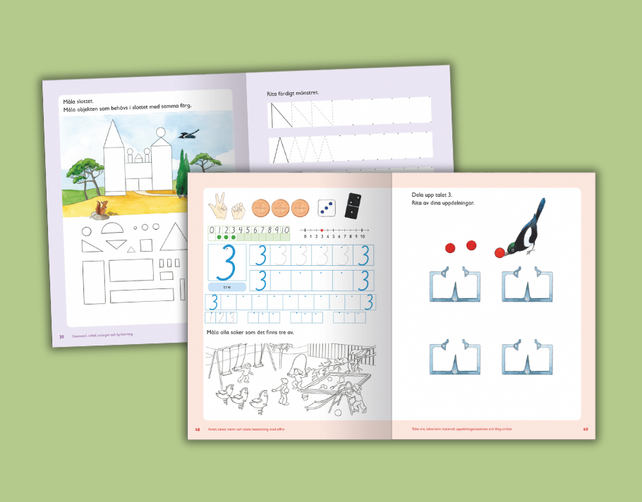 Uppslag ur Favorit matematik Förskoleklass