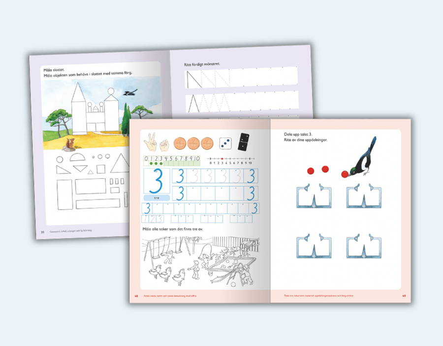 Uppslag ur Favorit matematik Förskoleklass