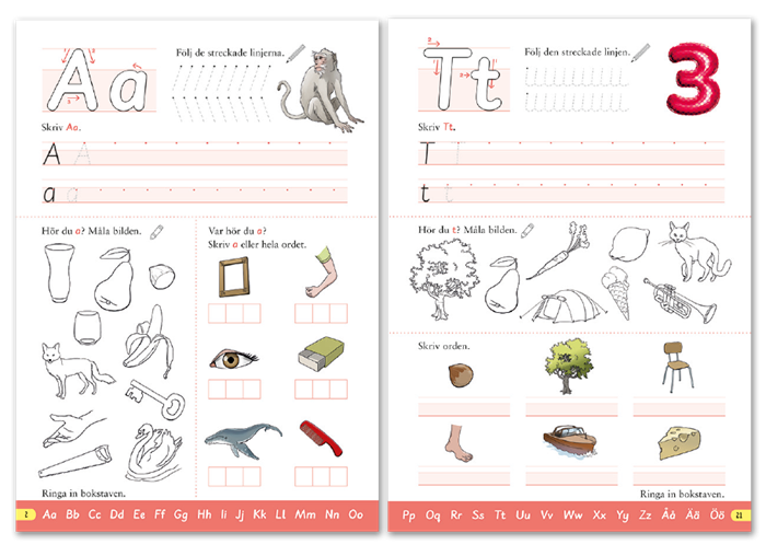 Utdrag ur Krumelurkul årskurs 1 bokstavshäfte.