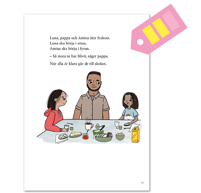 Utdrag ur läseboken läsa mera i Krumelurkul 1, läsebok på andra nivån. 