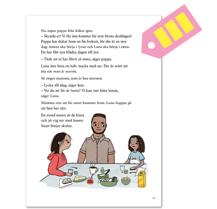 Utdrag ur läseboken läsa vidare i Krumelurkul 1, läsebok på tredje nivån. 