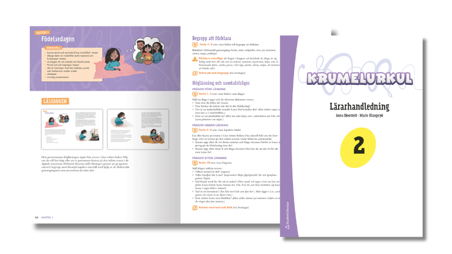 Här kan du provläsa ett smakprov av lärarhandledningen i Krumelurkul 2..