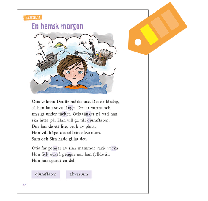 Utdrag ur läseboken läsa lätt i Krumelurkul 2, läsebok på första nivån. 