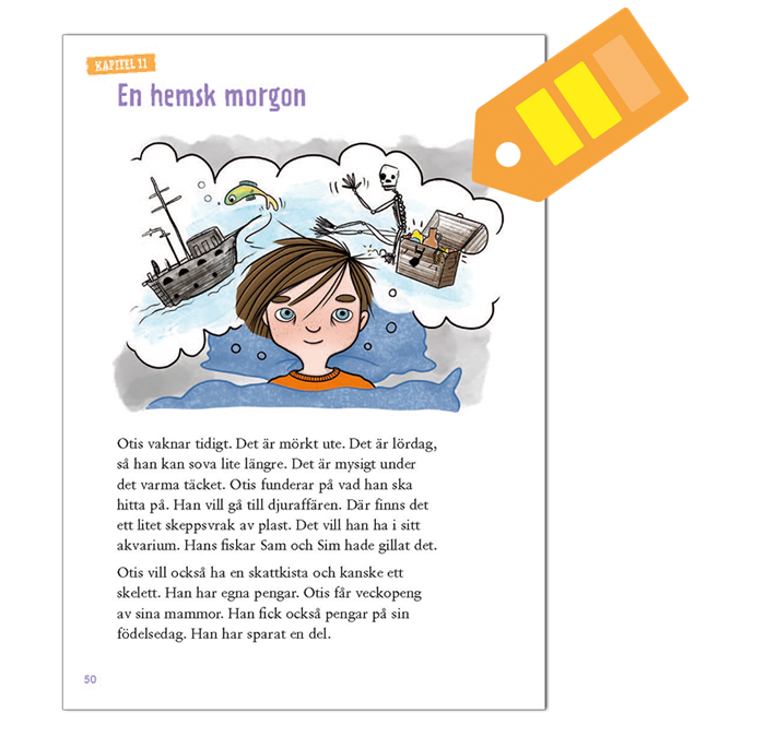 Utdrag ur läseboken läsa mera i Krumelurkul 2, läsebok på andra nivån. 