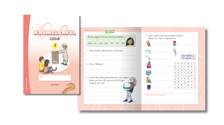 Här kan du provläsa ett smakprov av läxboken i Krumelurkul 3.