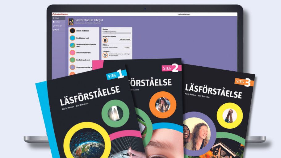 Läsförståelse Steg 1–3 elevpaket med tryckt bok och digitalt läromedel