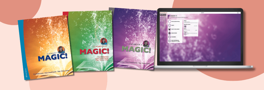 Magic! 7–9 – omslag till tryckta läromedel och digitalt läromedel i engelska för högstadiet.