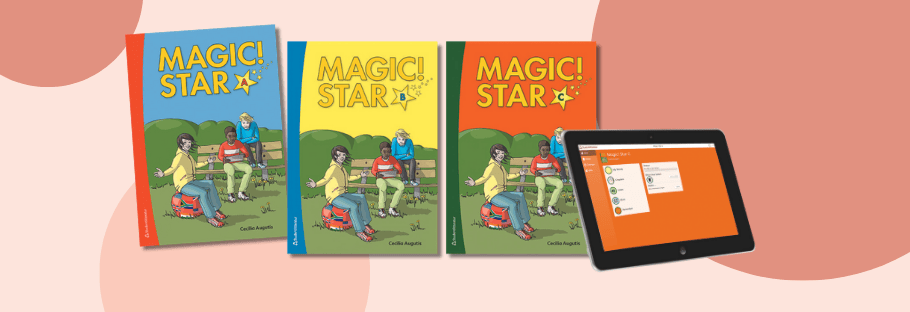 Magic! Star A–C – omslag till tryckta läromedel och digitalt läromedel i engelska för anpsassad grundskola.