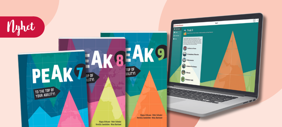 Peak 7–9 är en läromedelsserie som väcker elevernas intresse för engelska genom inspirerande teman.