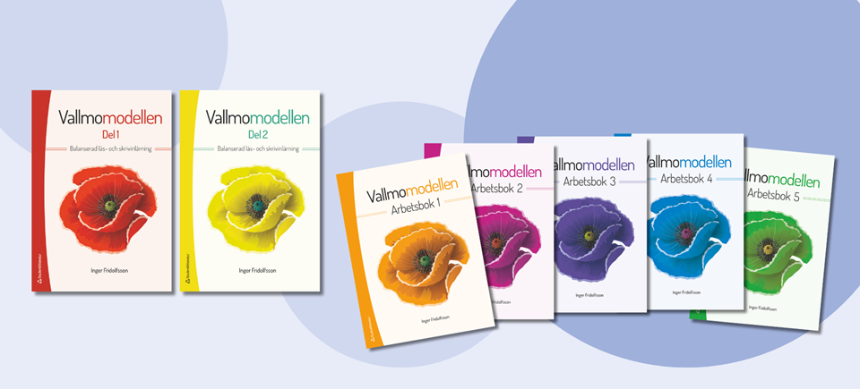 I serien Vallmomodellen av Inger Fridolfsson ges tydlig vägledning i läs- och skrivinlärningens olika steg och moment i årkurs 1.