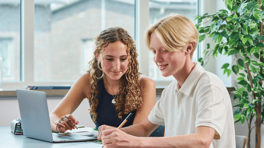 Barn läser i läromedel grundskolan årskurs 7-9